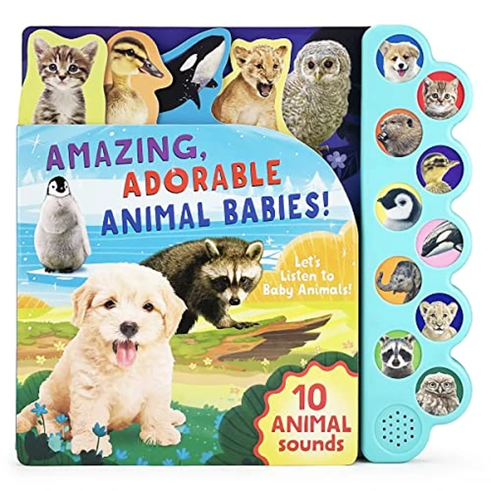 Amazing, Adorable Animal Babies: Listen to Baby Animal Sounds - 10-Button Sound Book for Toddlers and Children by Cottage Door Press - Used - Acceptable condition - US$2.19