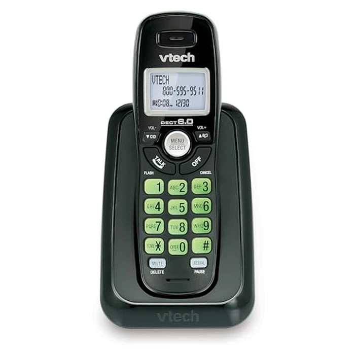 Vtech Dect 6.0 Single Handset Cordless Phone with Caller ID, Green Backlit Keypad and Display (CS6114-11) by VTech - Used - Acceptable condition - CA$12.66