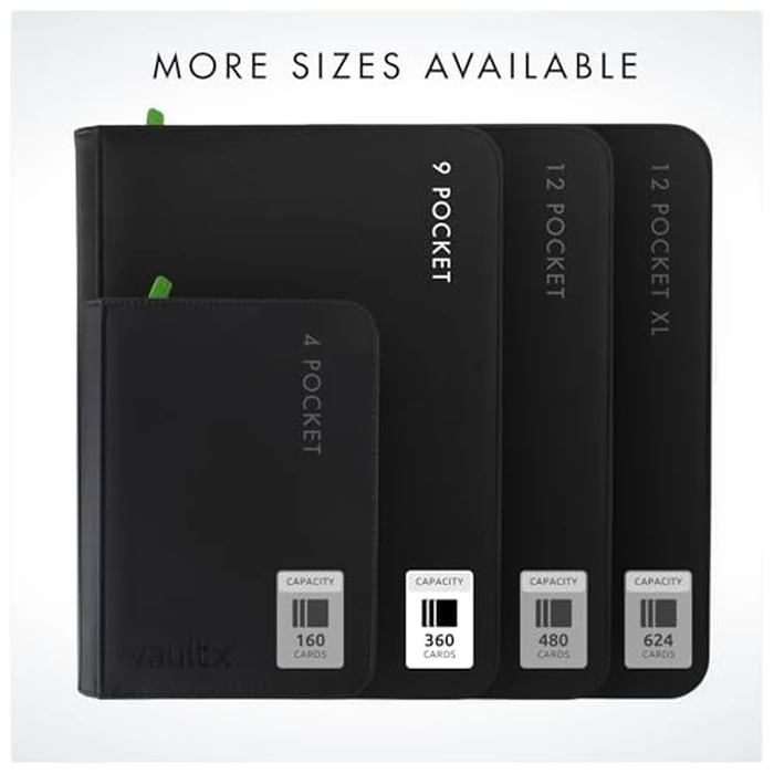Vault X 9 Pocket Zip Binder, 360 Cards, Exo-Tec Material, 20 Side-Loading Pages (Black) by Vault X - Image 6