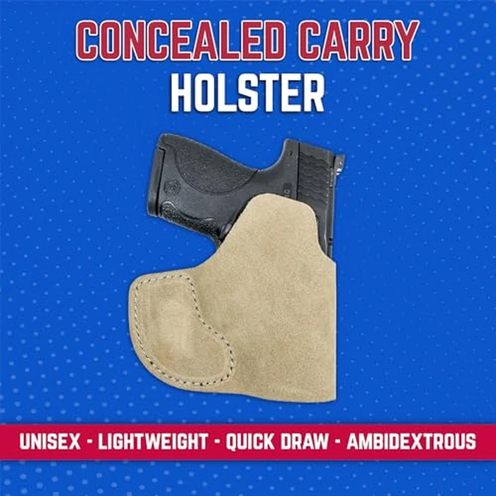 DeSantis Suede Nemesis Pocket Holster - Fits Glock 26, 27; S&W M&P Shield 9/40, 9 Shield Plus; Taurus G3C, G2C, G2S; H&K CC9; Walther PPS, PPS M2 All w/or w/Out Red Dot Sight - Ambidextrous, Natural by DeSantis - Image 2