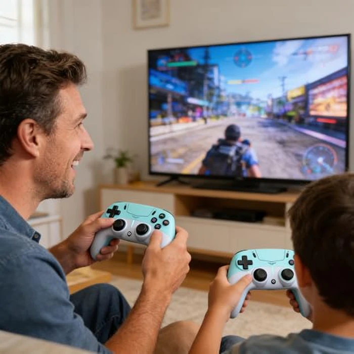 MWCG Wireless LED Controller for PS5, Compatible with PS5 Pro/Slim/PC, Dual Vibration, Modded Function, 8 Light Modes, 3.5mm Audio Jack, 6-Axis Motion Contro Gamepad with Speaker by MWCG - Image 2