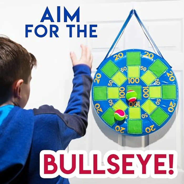 Franklin Sports Kids Dart Board - Inflatable Dart Ball Game with 3 Tennis Ball Self-Stick Darts - 20 X 20 by Franklin Sports - Image 4