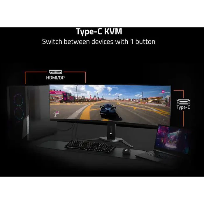 GIGABYTE 27" UHD 4K 160Hz with AMD FreeSync Premium, G-SYNC Compatible 1ms HDR400 Dual Mode USB-C KVM Gaming Monitor with Height Adjustable, Tilt, by GIGABYTE - Image 10