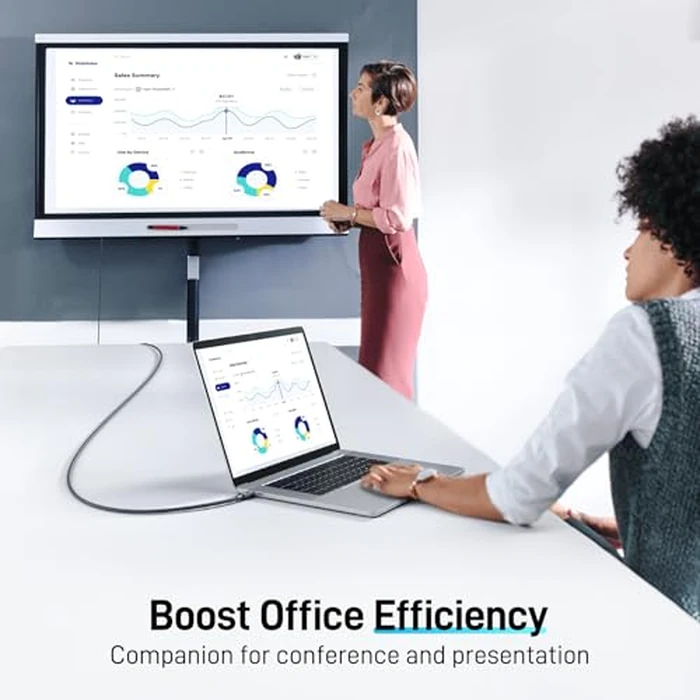 acer USB C to HDMI Cable for Home Office 6.6FT (4K@60Hz), Thunderbolt 4/3 Compatible, High-Speed Type C to HDMI 2.0 Braided Cord for MacBook Neo, iPhone 17/16 Pro/Max, iPad Pro, Galaxy S25, Surface by Acer - Image 7