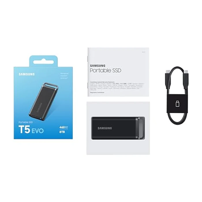 SAMSUNG T5 EVO Portable SSD 8TB, USB 3.2 Gen 1 External Solid State Drive, Seq. Read Speeds Up to 460MB/s for Gaming and Content Creation, MU-PH8T0S/AM, Black [Canada Version] by Samsung - Image 7