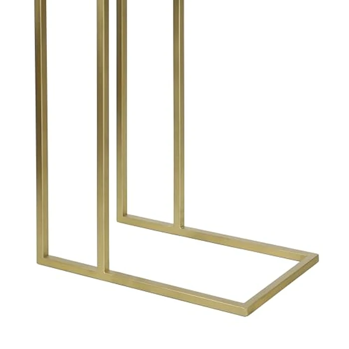 JONATHAN Y END4005B Caius 24.25" Designer Industrial Metal C-Shaped End Table and Side Couch Table with White Marble Top for Living Room, Bedroom, Office, Bathroom, Gold by JONATHAN Y - Image 5