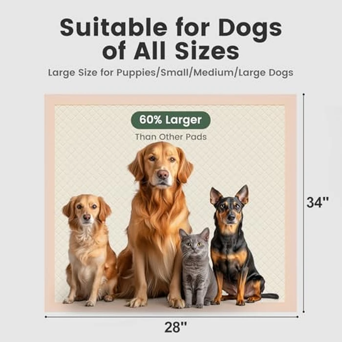 Gardner Pet Disposable Puppy Pads XL, 28"x34" Pee Pads for Dogs, Super Absorbent & Leak-Proof Full Edge-Wrapping Dog Training Pads, Extra Thick Puppy Pee Pads, Dog Pee Pad Potty Pads for Dogs 30 Count by Gardner Pet - Image 6