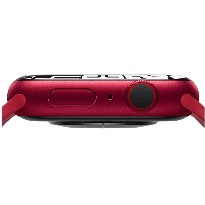 Apple Watch Series 7 (GPS) - 32GB - 41mm - Red Aluminum Case with Red Rubber Sport Band by Apple - Image 4
