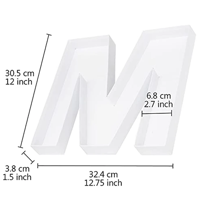 WENPACK 12.5" Cardboard Letter Shaped Mache Charcuterie Strawberries Fillable Sweets Decorative Box with Clear Lid (White, M) by WENPACK - Image 5