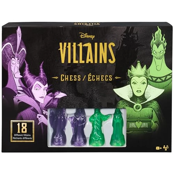 Spin Master Games, Disney Villains Chess Set for Adults & Kids, Play as Classic Disney Characters Like Ursula, Jafar, Hades, & More, Classic Strategy Game & STEM Activity, 2 Players, for Ages 8 & Up by Spin Master Games - Used - Very Good condition