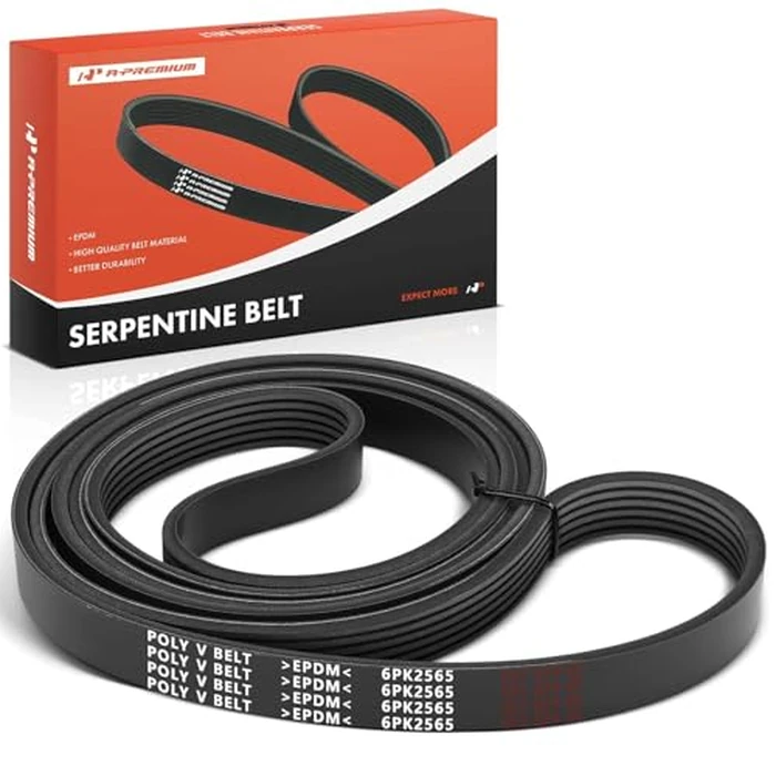 A-Premium 101.06 In Engine Serpentine Belt For Ford, GMC, Mitsubishi, Lincoln, Chevy, Isuzu, Mercury, Pontiac & Workhorse - Explorer 2002-2005, Taurus 1989-1994, Expedition, E-150 Econoline, Lancer by A-Premium - Image 1