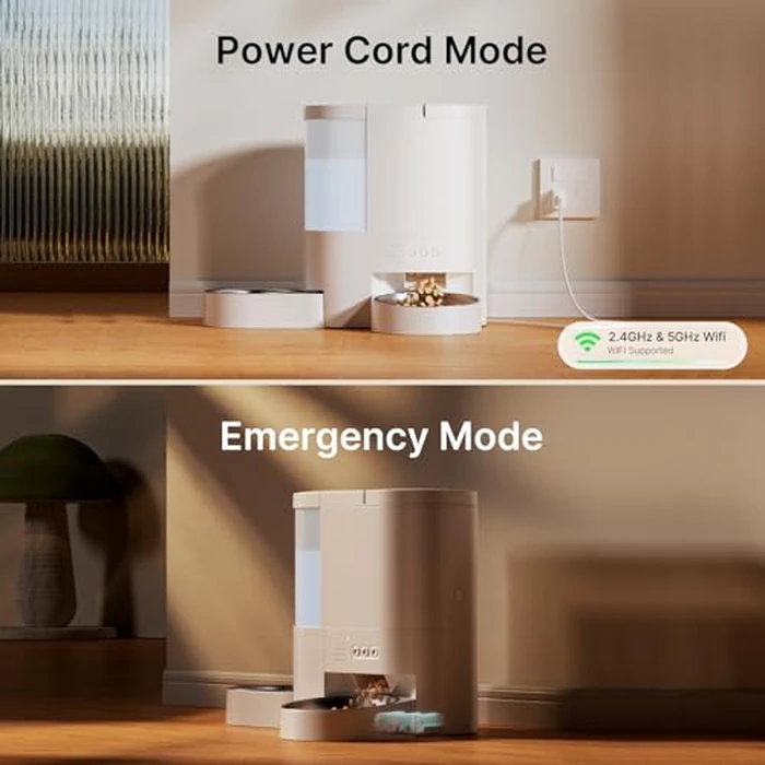 Automatic Cat Feeder and Water, 5G WiFi App Controlled Cat Dry Food Dispenser, 2 in 1 Timed Pet Feeder, 4L Food & 3L Gravity Waterer with Voice Recording, 10 Meals Programmable 1-15 Portion Control by DUDUPET - Image 6