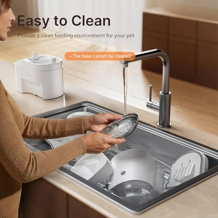 Automatic Cat Feeder and Water, 5G WiFi App Controlled Cat Dry Food Dispenser, 2 in 1 Timed Pet Feeder, 4L Food & 3L Gravity Waterer with Voice Recording, 10 Meals Programmable 1-15 Portion Control by DUDUPET - Image 9