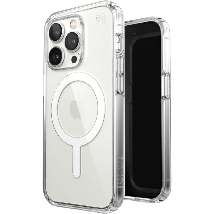 Speck Presidio Perfect-Clear Phone Case with MagSafe for iPhone 14 Pro - Clear/White by Speck - Image 1