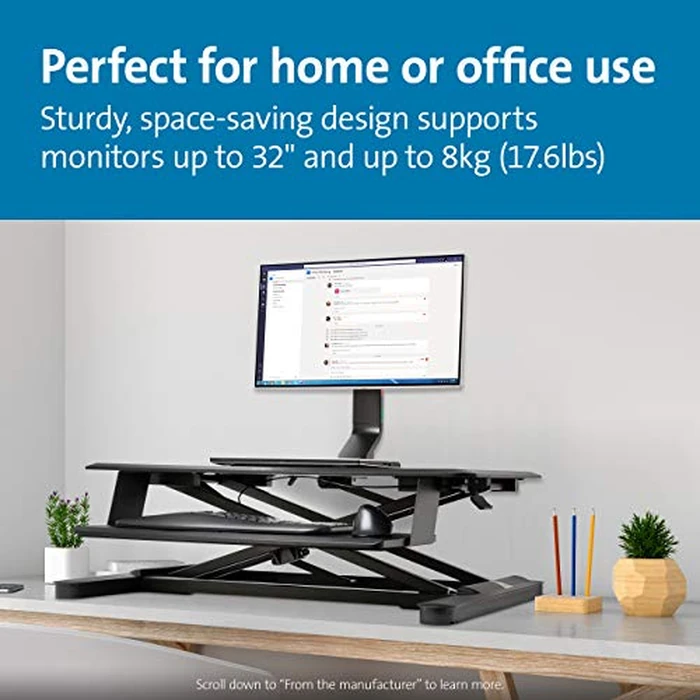 Kensington Single Monitor Desk Mount, C-clamp Vesa Stand Fits up to 32 inch Ultrawide Samsung LG , Low Profile Vertical Mount, Height Adjustable Free Standing Arm,K55512WW Black by Kensington - Image 7