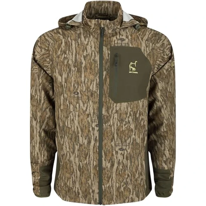Drake Waterfowl Men's Rain Brake Lightweight Waterproof Outdoor Jacket w/Adjustable Hood, Drawcord Waist & Zippered Pockets, Bottomland, Small by Drake Waterfowl - Used - Like New condition