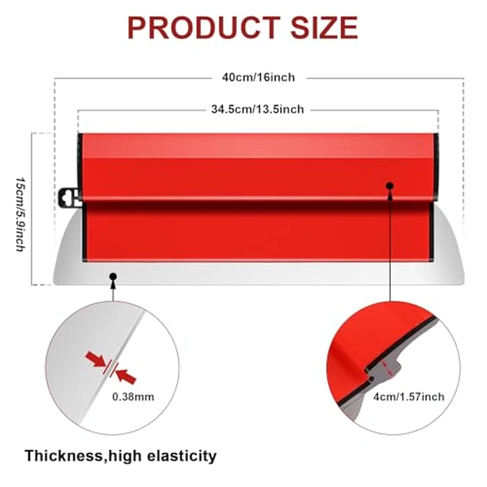 DEKEones 16Inch/40CM Skimming Blade, Stainless Steel Drywall Smoothing Spatula for Large Working Area Wall Decoration Construction Tool by DEKEones - Image 2