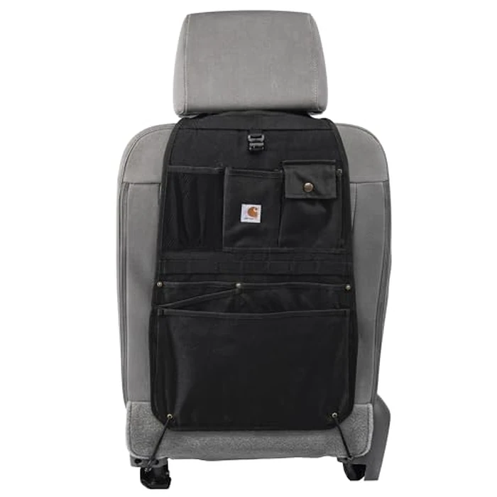 Carhartt Universal Nylon Duck Automotive Seat Back Organizer, Organization for Work and Kids, Black by Carhartt - Image 1