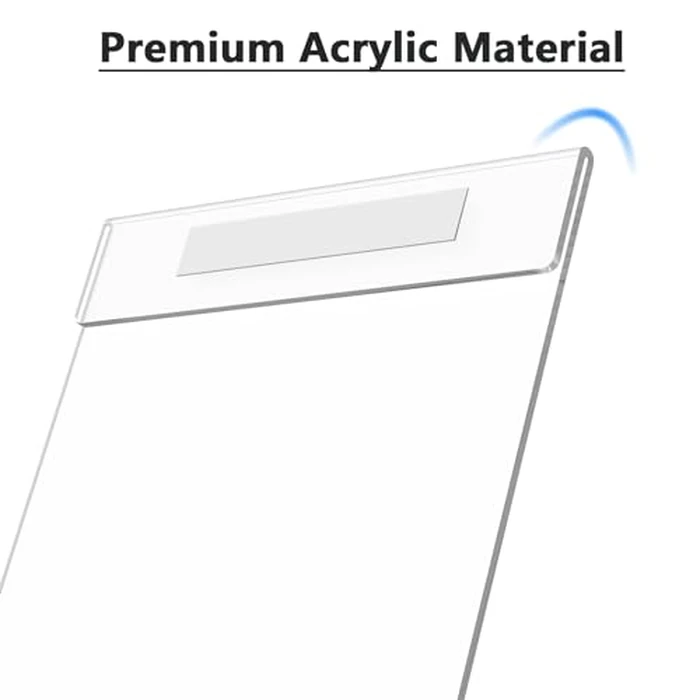 MaxGear 6 Pack Acrylic Sign Holder 8.5 x 11 Wall Mount Sign Holder with Double-Sided Tape, Clear Plastic Sign Holders, Plexiglass Document Flyer Paper Acrylic Frame for Office, Home, Store, Restaurant by MaxGear - Image 4