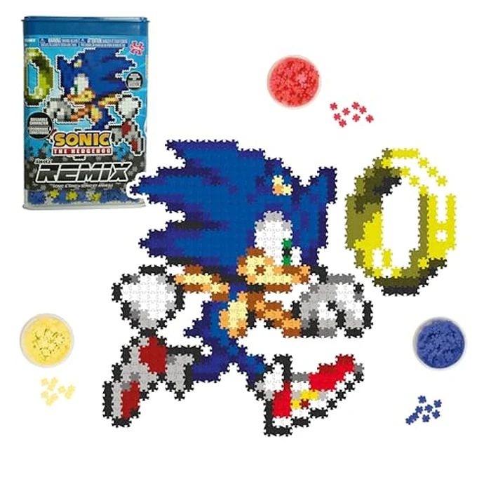 TOMY Jixelz Remix Sonic The Hedgehog Craft Kit - Sonic and Ring - No Heat or Glue Required - Gaming Room Decor and Video Game Collectibles - 1200+ Pieces - Ages 8 Years and Up by TOMY - Used - Like New condition - US$12.02