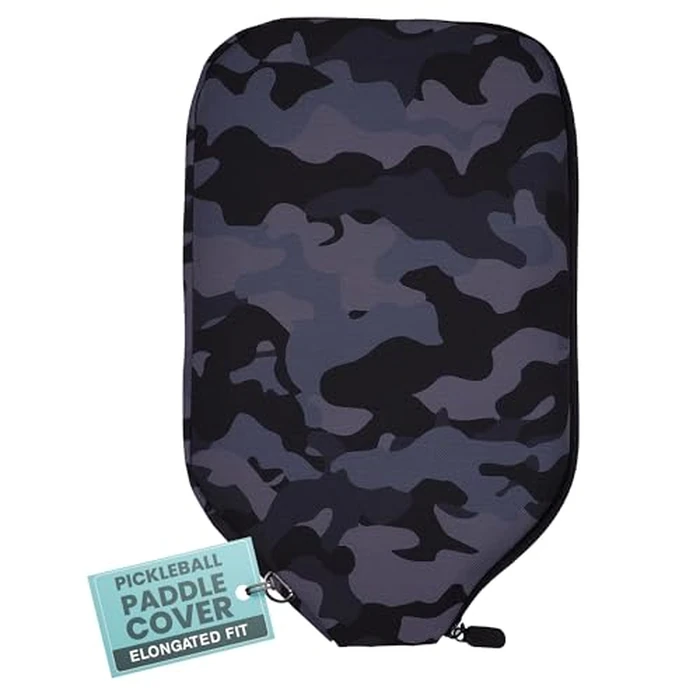 Palms-O-Aces Elongated Pickleball Paddle Cover | Canvas Padded Pickleball Paddles Sleeve with Zipper | Lightweight Protective Paddle Case for Paddles | Paddle Cover Accessory | Dark Camo by Palms-O-Aces - Image 1