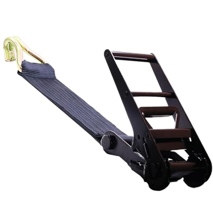 BoxerTool 4" x 1.5 FT. Twin J Hook Ratchet Short End, Heavy Duty 4" Ratchet Buckle, for Flatbed Trucks and Trailers, B/S 16,200 LBS (Black) by Boxer - Image 1