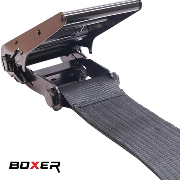 BoxerTool 4" x 1.5 FT. Twin J Hook Ratchet Short End, Heavy Duty 4" Ratchet Buckle, for Flatbed Trucks and Trailers, B/S 16,200 LBS (Black) by Boxer - Image 5