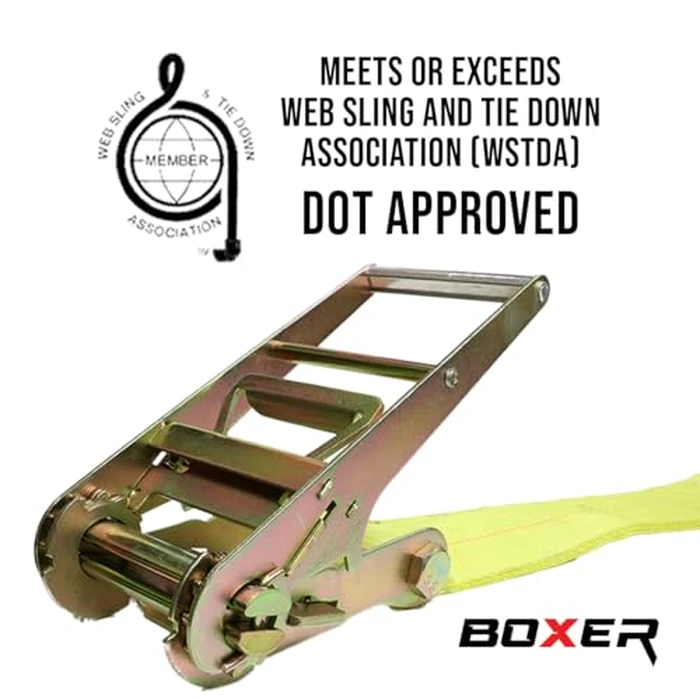 BoxerTool 4" x 1.5 FT. Twin J Hook Ratchet Short End, Heavy Duty 4" Ratchet Buckle, for Flatbed Trucks and Trailers, B/S 16,200 LBS (Black) by Boxer - Image 7