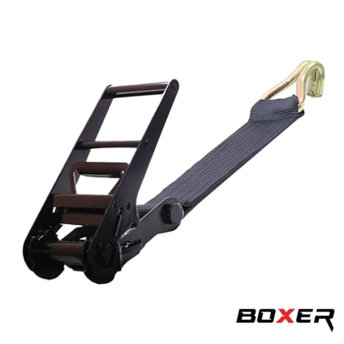 BoxerTool 4" x 1.5 FT. Twin J Hook Ratchet Short End, Heavy Duty 4" Ratchet Buckle, for Flatbed Trucks and Trailers, B/S 16,200 LBS (Black) by Boxer - Image 8