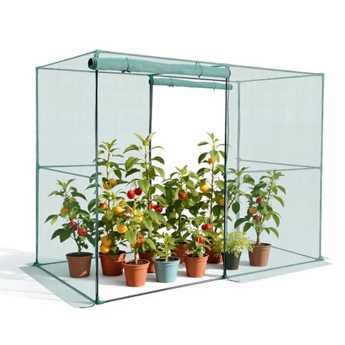 VEVOR Crop Cage, 7.8 x 3.9 x 5.9 ft Plant Protection Tent with Zippered Door, Wind-Resistant Tall Crop Cage, Easy to Install, Outdoor Raised Bed Cover, Tomato Plant Netting for Garden Patio Lawn by VEVOR - Used - Good condition