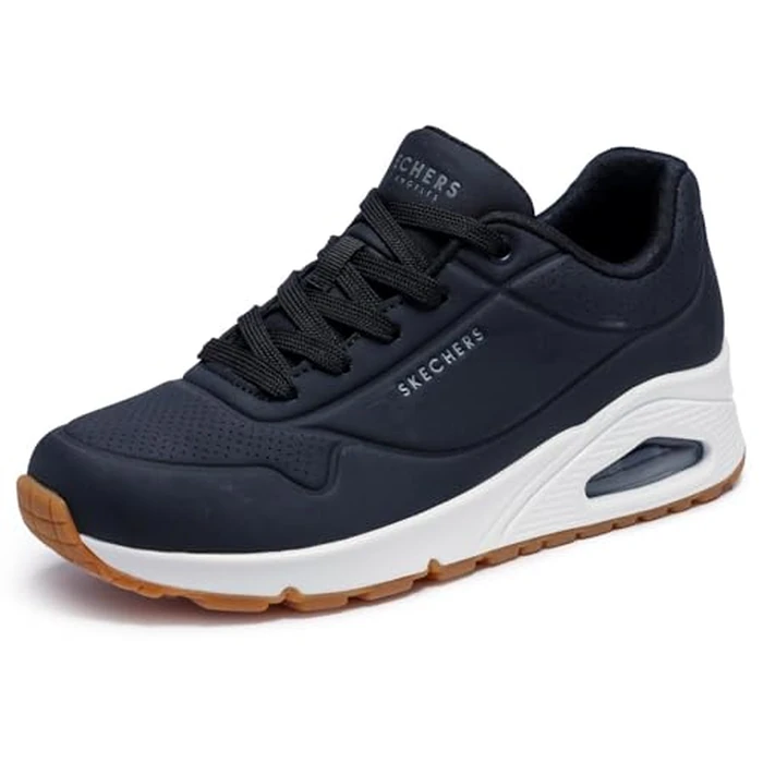 Skechers Women's UNO - Stand On Air Shoe, Black Durabuck, 9.5 Wide US by Skechers - Image 1