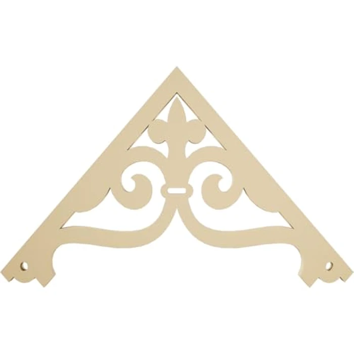 36"W x 21"H x 1 1/2"P (14/12) Pitch Finley Signature Urethane Gable Pediment, Primed Tan by Ekena Millwork - Image 1