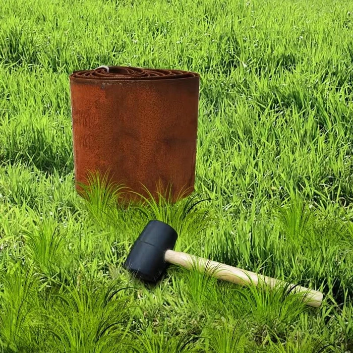 Metal Landscape Edging,5.5Inch x 16FT Garden Edging for Flower Bed,Lawn and Landscape Border (Rusted, 5.5 Inch x 16FT) by UEUORF - Image 3