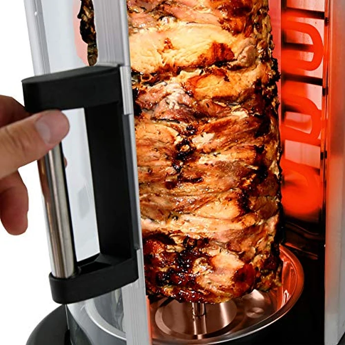 NutriChef Countertop Vertical Rotating Oven - Rotisserie Shawarma Machine, Kebob Machine, Stain & Heat Resistant Door & Energy Efficient, Includes Kebob Rack with 7 Skewers (PKRTVG34) by Nutrichef - Image 2