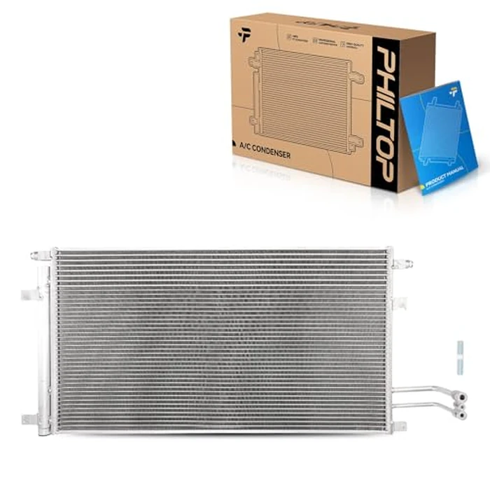 PHILTOP Air Conditioning A/C Condenser for Chevy Silverado 1500 2014-2018 5.3L, Tahoe 2015-2017 2020, Tahoe 2018-2019 5.3L, GMC Sierra 1500 2014-2018 5.3L, with Receiver Drier Replace# 4283, 19383805 by PHILTOP - Used - Like New condition - US$106.39