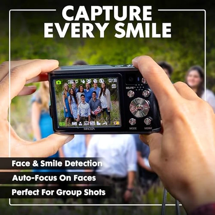 Minolta 48MP Digital Camera with Rear Selfie Lens - 4K Ultra HD Video, 2.8" LCD Screen, 16X Digital Zoom, Autofocus, Slow Motion, Time Lapse, Filters, Scene Modes, 32GB Card Included (Purple) by Minolta - Image 5