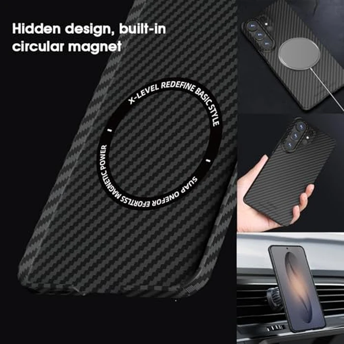 X-level for Samsung Galaxy S26 Ultra Case,Compatible with MagSafe,Slim Flexible Carbon Fiber Pattern Cover,Shockproof Protective Magnetic Phone Case for Galaxy S26 Ultra,Black by X-level - Image 5
