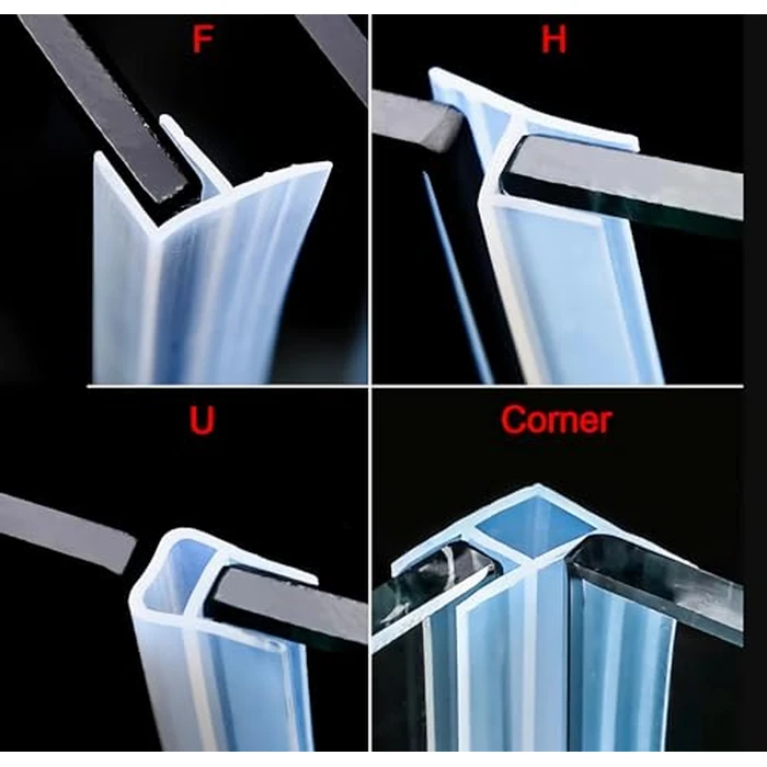 hokmly Shower Door Side Seal Strip - 120 - Inch Soft Silicone Frameless Side Seal Sweep to Stop Leaks! Glass Door Seal Strip for a Tight, Waterproof Seal ! Leak Guard U-Type 1/2 inch by hokmly - Image 5