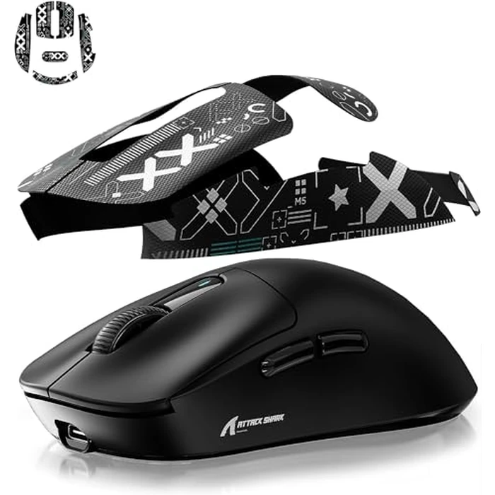 Mouse Anti Slip Grip Tape, Pre-Cut Universal Griptape for Superlight Wireless Gaming Mouse Skins, Sweat Resistant, Elastics Refined Side Grips, Easy to Apply, Ultra-Thin 0.5mm (0.02in) - Black by MANBASNAKE - Image 2