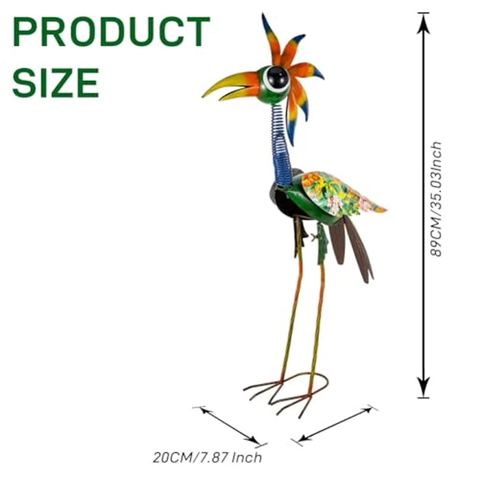 ViteenLight Metal Bird Sculpture,35" Bird Decor Yard Statue Decorations Outdoor,Funny Sculpture for Patio, Lawn, Backyard,Housewarming Present for Mom, Friends by ViteenLight - Image 2