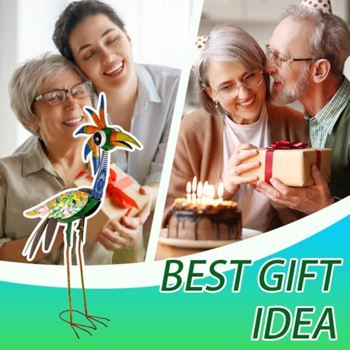 ViteenLight Metal Bird Sculpture,35" Bird Decor Yard Statue Decorations Outdoor,Funny Sculpture for Patio, Lawn, Backyard,Housewarming Present for Mom, Friends by ViteenLight - Image 9