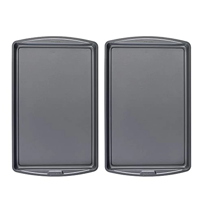 GoodCook AirPerfect Non-Stick 17” X 11" Cookie Sheet Set, Homemade, Frozen & Leftover Slices, Set of 2 by GoodCook - Used - Good condition