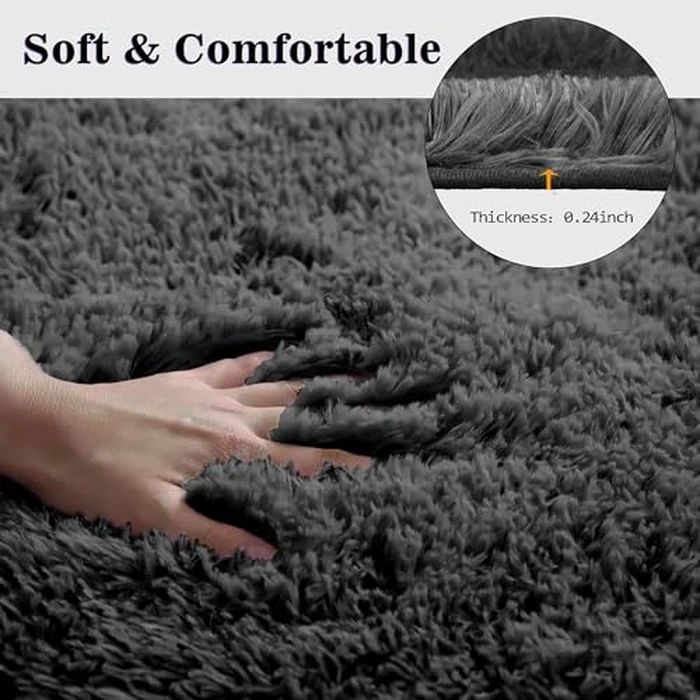 Eanpet Black Bathroom Rugs Sets 3Piece Bath Mat Solid Bath Rug Floor Mats Washable Shower Rug with U-Shaped Contour Rug Toilet Lid Cover by Eanpet - Image 3