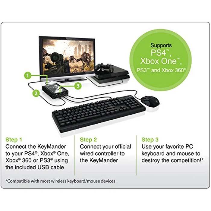 IOGEAR GE1337P KeyMander Controller Emulator for Game Consoles - Use a Keyboard & Mouse on PS4/PS3, Xbox One/Xbox 360 by IOGEAR - Image 6