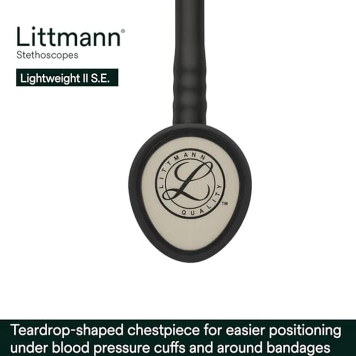 3M Littmann Lightweight II S.E. Stethoscope, 2450, 28" Black Tube by Littmann - Image 3
