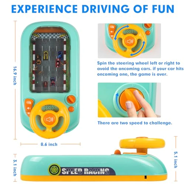Beacron Musical Steering Wheel Toys for Boys 4-6: Toddler Simulated Driving Racing Car Game with Sound Ages 3+ Year Old, Interactive Educational Learning Race Truck for Kids Girls Birthday Gifts by Beacron - Image 3