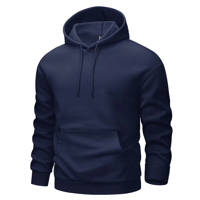 MAGCOMSEN Fleece Hoodies For Men Cotton Sweatshirts Winter Fleece Lined Pullover Soft Warm Hoodie Workout Running Hooded Sweatshirt Navy M by MAGCOMSEN - Used - Like New condition