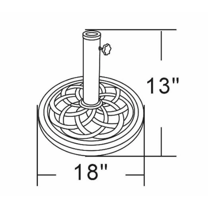DC America UBP18181-BR 18-Inch Cast Stone Umbrella Base, Made from Rust Free Composite Materials, Bronze Powder Coated Finish by DC America - Image 2
