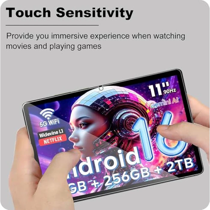 KZIOACSH 2 Pack Screen Protector for Raemond M70/Raemond Android 16 Tablet 11 Inch, Ultra Clear 9H Hardness Touch Sensitive Anti-Scratch Anti-Fingerprint Protective Tempered Glass Screen Guard by KZIOACSH - Image 6