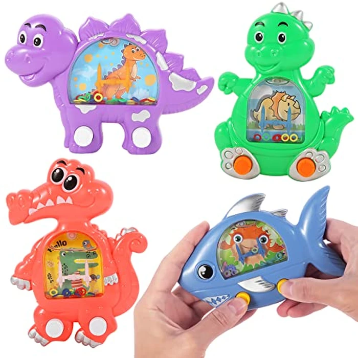 4 Pcs Animals Dinosaur Handheld Water Games, Water Toss Ring Game Aqua Toy Retro Pastime Toys for Kids Adults Portable Travel Game, Dinosaur Toys Valentines Exchange Gifts Party Favors by BANERLE - Used - Like New condition - US$8.09